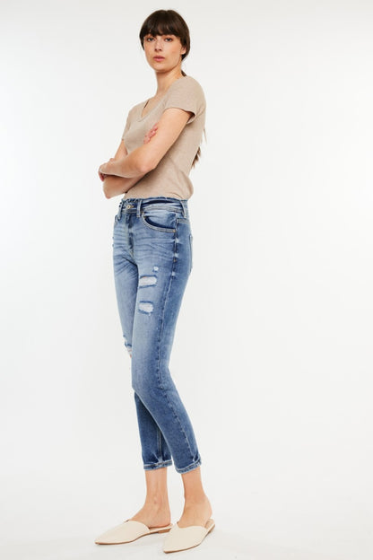 Kancan High Rise Distressed Mom Jeans